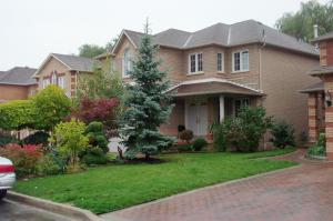photo of 2 storey house with front shrub garden